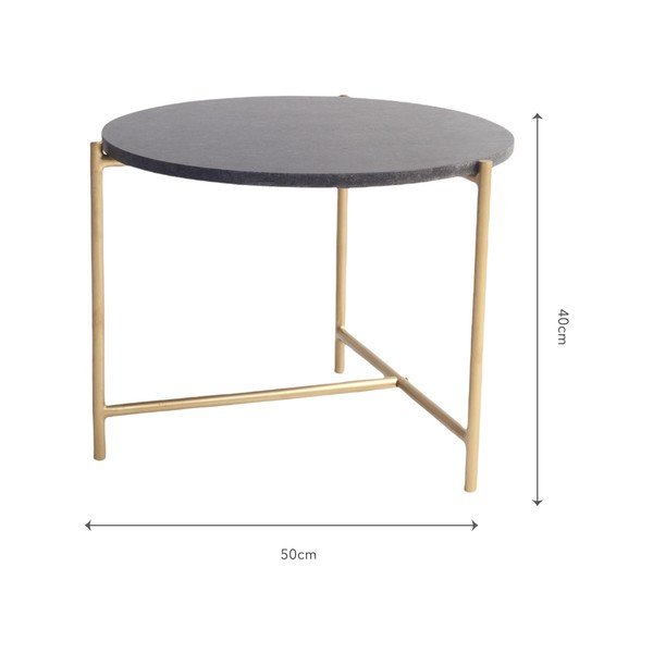 Černý mramorový kulatý konferenční stolek ø 50 cm Morgans – Really Nice Things-image-4