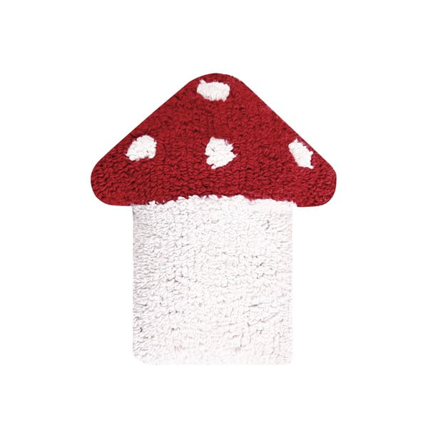 Červenobílý bavlněný polštář Happy Decor Kids Mushroom, 30 x 35 cm