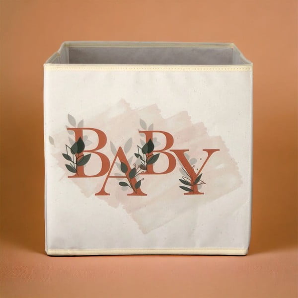Béžový látkový úložný box 30x30x30 cm – Mioli Decor-image-1
