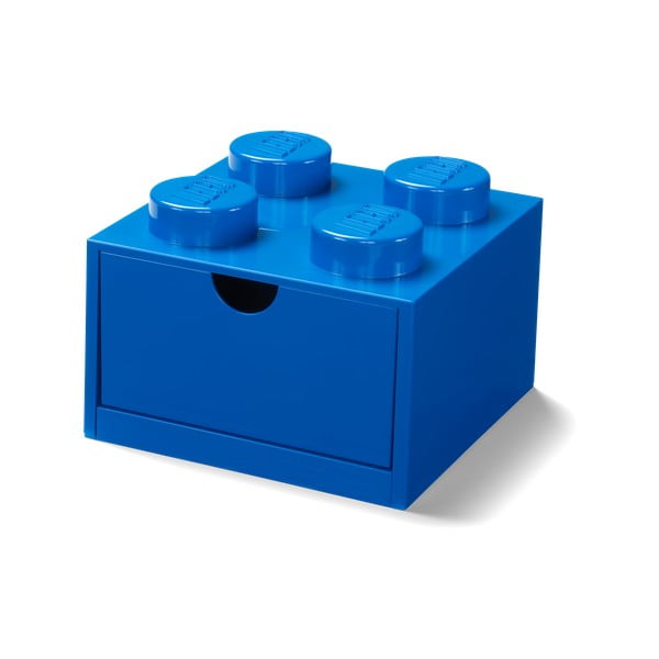 Modrý stolní box se zásuvkou LEGO®, 15 x 16 cm