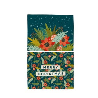 Sada 2 bavlněných prostírání s vánočním motivem Butter Kings Happy Merry, 45 x 35 cm