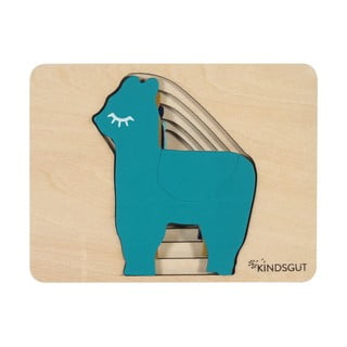 Dřevěné dětské puzzle Kindsgut Lama
