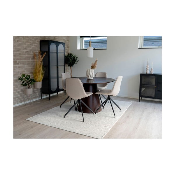 Kulatý jídelní stůl s deskou v dekoru ořechového dřeva ø 120 cm Bolton – House Nordic-image-3