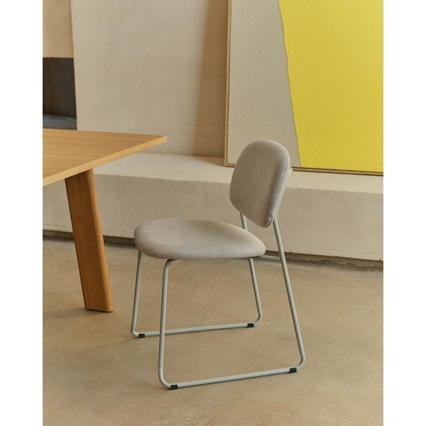 Béžová kovová stohovatelná jídelní židle Meli – Kave Home-image-1