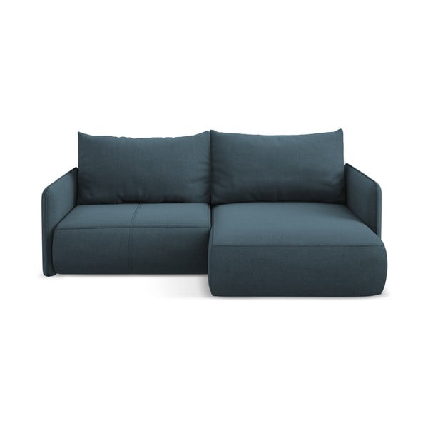 Modrá rozkládací/s úložným prostorem rohová pohovka (pravý roh) Nanea – Makamii