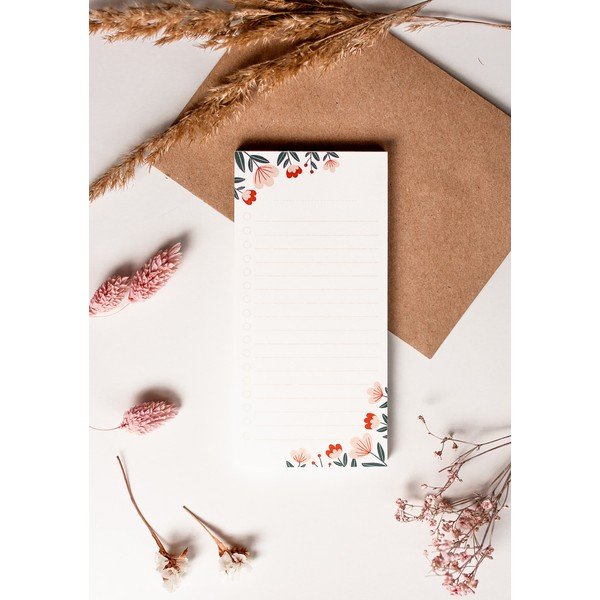 Linkovaný odtrhávací to-do list s motivem Květiny Printintin, 70 listů-image-1