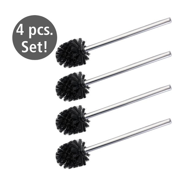 Náhradní  WC štětky v sadě 4 ks z nerezové oceli v leskle stříbrné barvě Ø8cm – Wenko