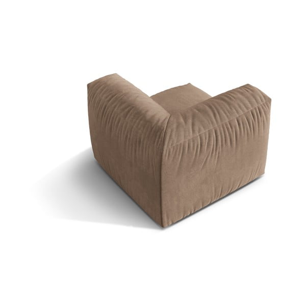 Světle hnědý sametový modul pohovky (variabilní roh) Martina – Micadoni -image-2