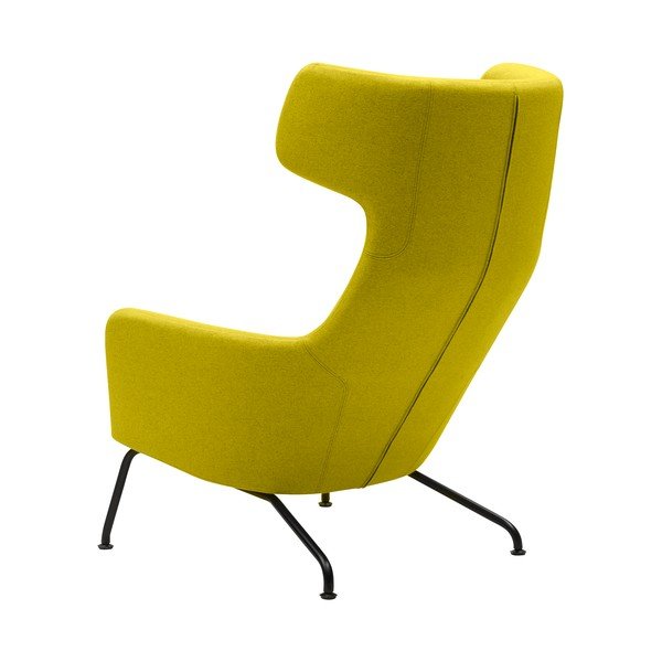 Žluté křeslo ušák s černými nohami Softline Havana-image-3