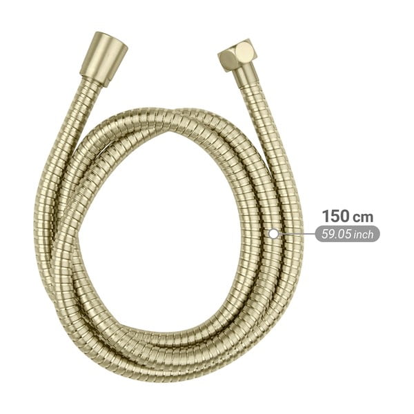 Sprchová hadice z nerezové oceli v matně zlaté barvě 150 cm Brass – Wenko-image-4