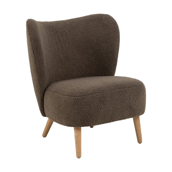 Hnědé křeslo z textilie bouclé Elmont – Actona