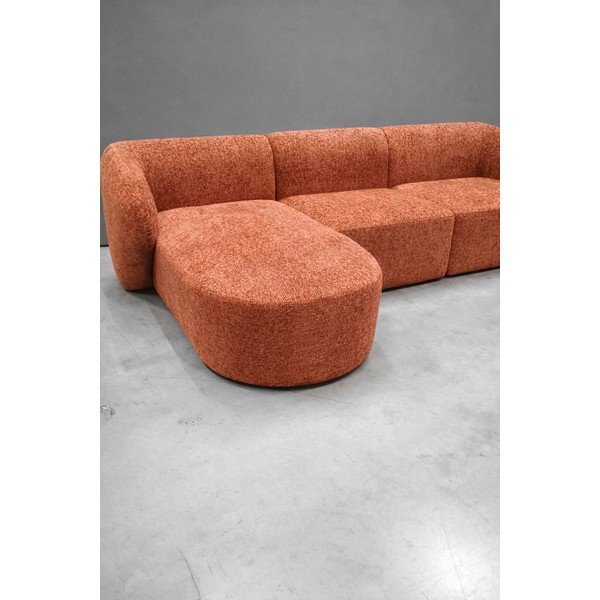 Žinylková rohová pohovka v terakotové barvě (levý roh/s lenoškou) Paolo - II. jakost – Milo Casa-image-4