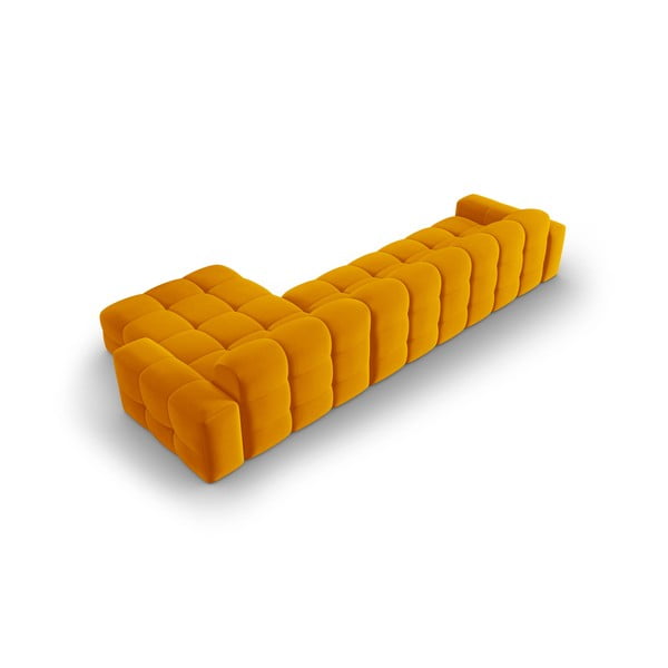 Okrově žlutá sametová rohová pohovka (pravý roh) Kendal – Micadoni Home-image-4