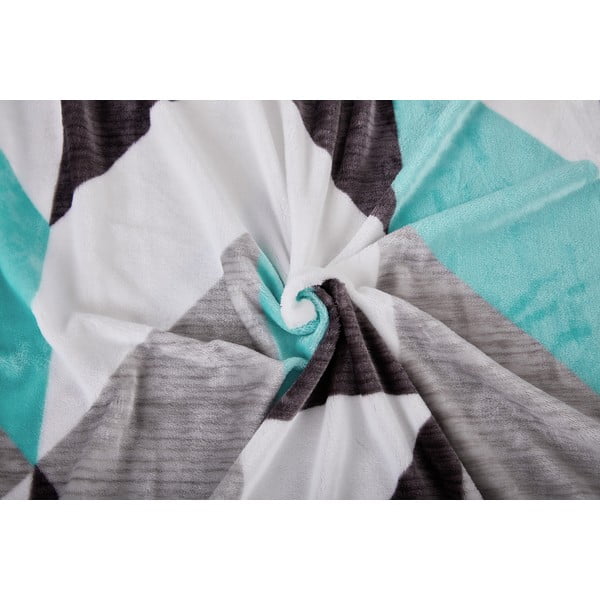 Šedo-tyrkysové povlečení na jednolůžko z mikroplyše 140x200 cm Abstract  – My House-image-1