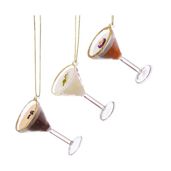 Skleněné vánoční ozdoby v sadě 3 ks 15,5 cm Martini Cocktail – Sass & Belle