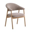 Béžová jídelní křesla v sadě 2 ks s područkami z dubového dřeva Elk – Unique Furniture