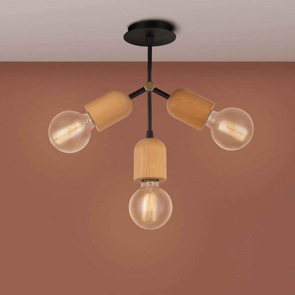 Závěsné svítidlo v černo-přírodní barvě Dna – Squid Lighting-image-1