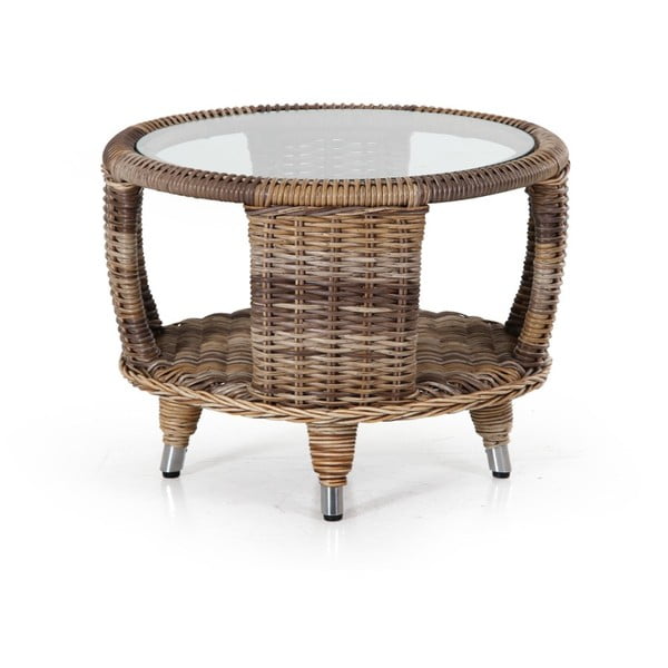 Hnědý zahradní stolek Brafab Evita, ∅ 6 cm