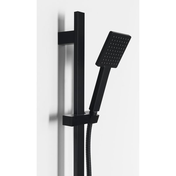 Matně černý sprchový set z nerezové oceli s ruční sprchou a posuvným držákem 70 cm – Sapho-image-1