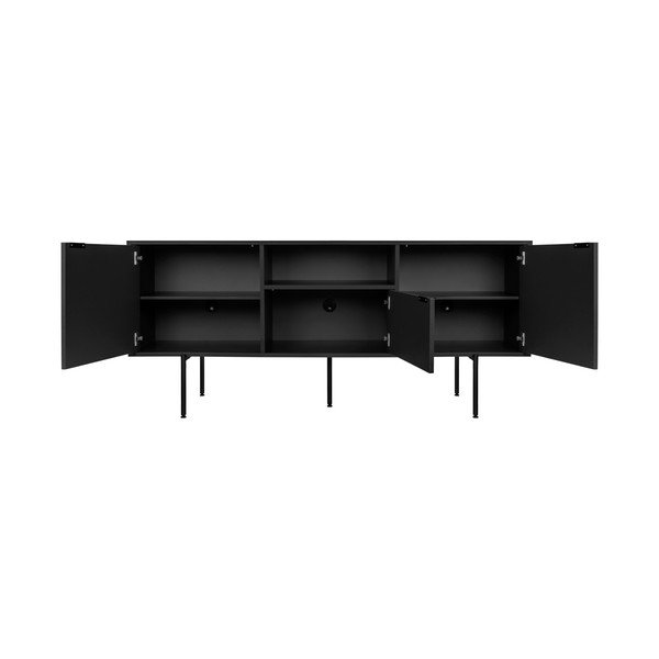 Černý TV stolek 180x79x50 cm Bau – noo.ma-image-3