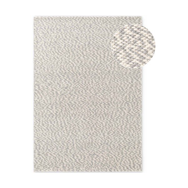 Světle šedý/krémový ručně tkaný vlněný koberec 140x200 cm Lyon Beans – Elle Decoration