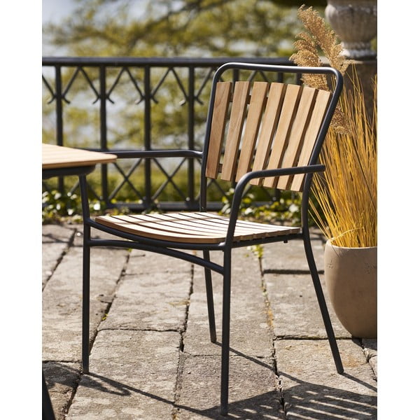 Dřevěné/kovové zahradní židle v sadě 2 ks v přírodní barvě Cleveland – House Nordic-image-1