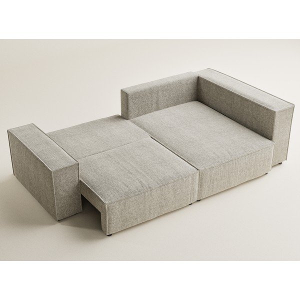 Béžová žinylková rozkládací/s úložným prostorem rohová pohovka (pravý roh/do L) Tonga – Maison de Rêve-image-3