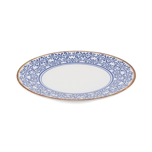 Bílý/modrý servírovací porcelánový talíř ø 32 cm Azul – BonBistro-image-2