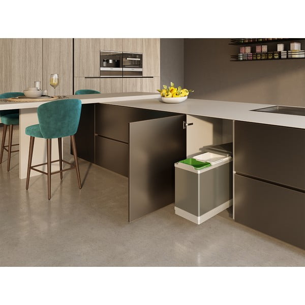 Plastový odpadkový koš na tříděný odpad/vestavěný 16 + 10 l Tower - Elletipi-image-1