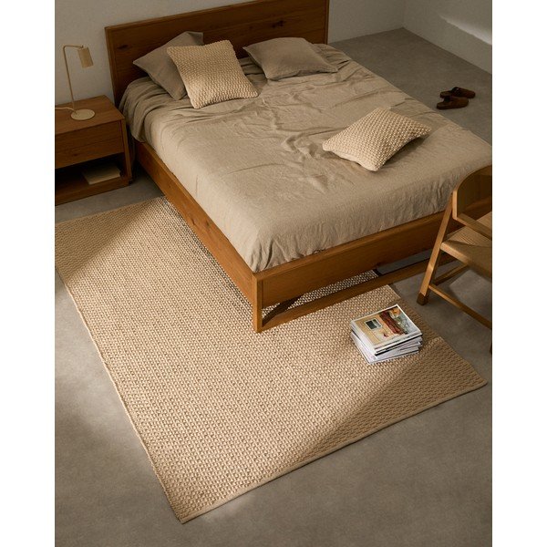 Krémový ručně tkaný koberec s příměsí bavlny 160x230 cm Mascarell – Kave Home-image-2