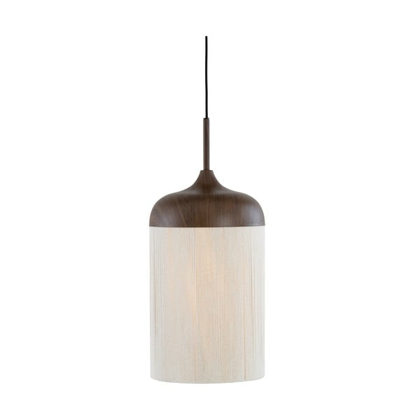 Tmavě hnědé závěsné svítidlo s textilním stínidlem ø 27,5 cm Dania – Light & Living
