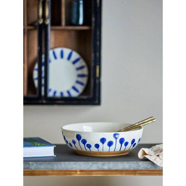 Bílá/modrá keramická mísa ø 28 cm Linora – Bloomingville-image-1