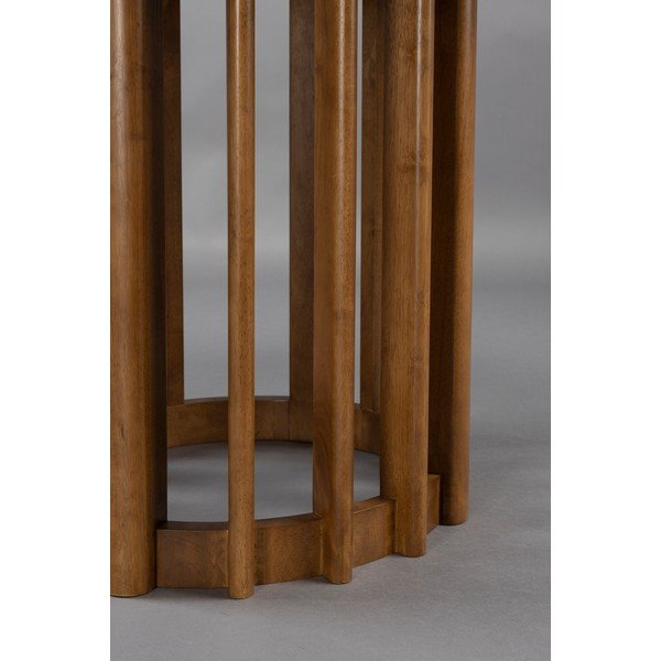 Kulatý jídelní stůl s deskou v dekoru ořechového dřeva ø 120 cm Barlet – Dutchbone-image-1