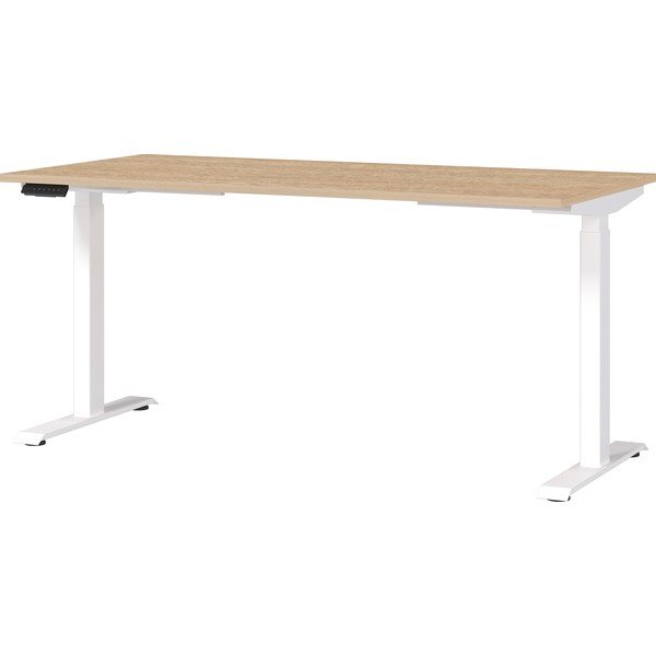 Polohovací pracovní stůl s elektricky nastavitelnou výškou s deskou v dubovém dekoru 80x160 cm Jet – Germania