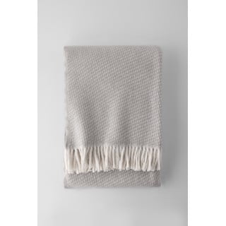 Světle šedý pléd s podílem bavlny Euromant Ruby, 140 x 180 cm