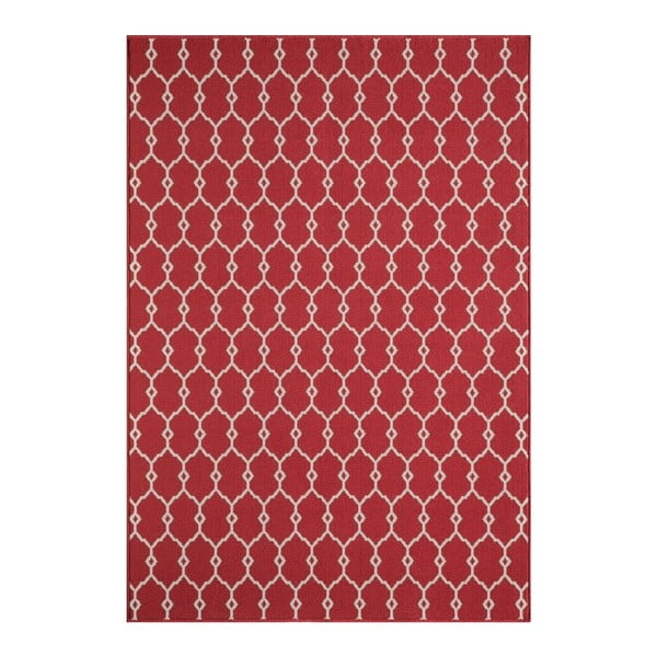 Červený venkovní koberec Floorita Trellis, 160 x 230 cm