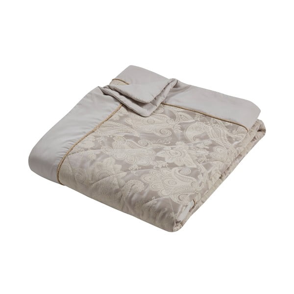 Béžový prošívaný přehoz z žakáru 240x260 cm Opulent Jacquard – Catherine Lansfield