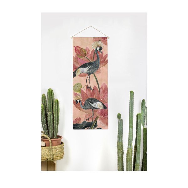 Tapiserie 40x155 cm Flores y Gruas – Madre Selva-image-1