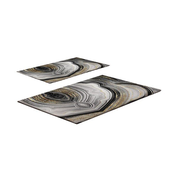 Šedé/ve zlaté barvě koupelnové předložky v sadě 2 ks 60x100 cm CT – Foutastic