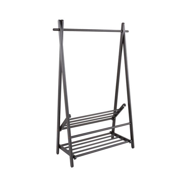 Černý stojan na oblečení z borovicového dřeva 100x150x41 cm Cole – Jotex