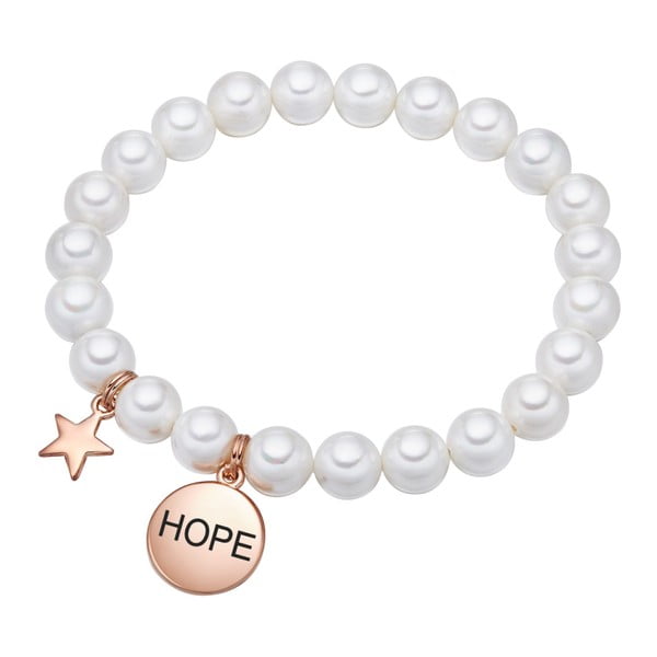 Bílý perlový náramek Pearls of London Hope, délka 19 cm