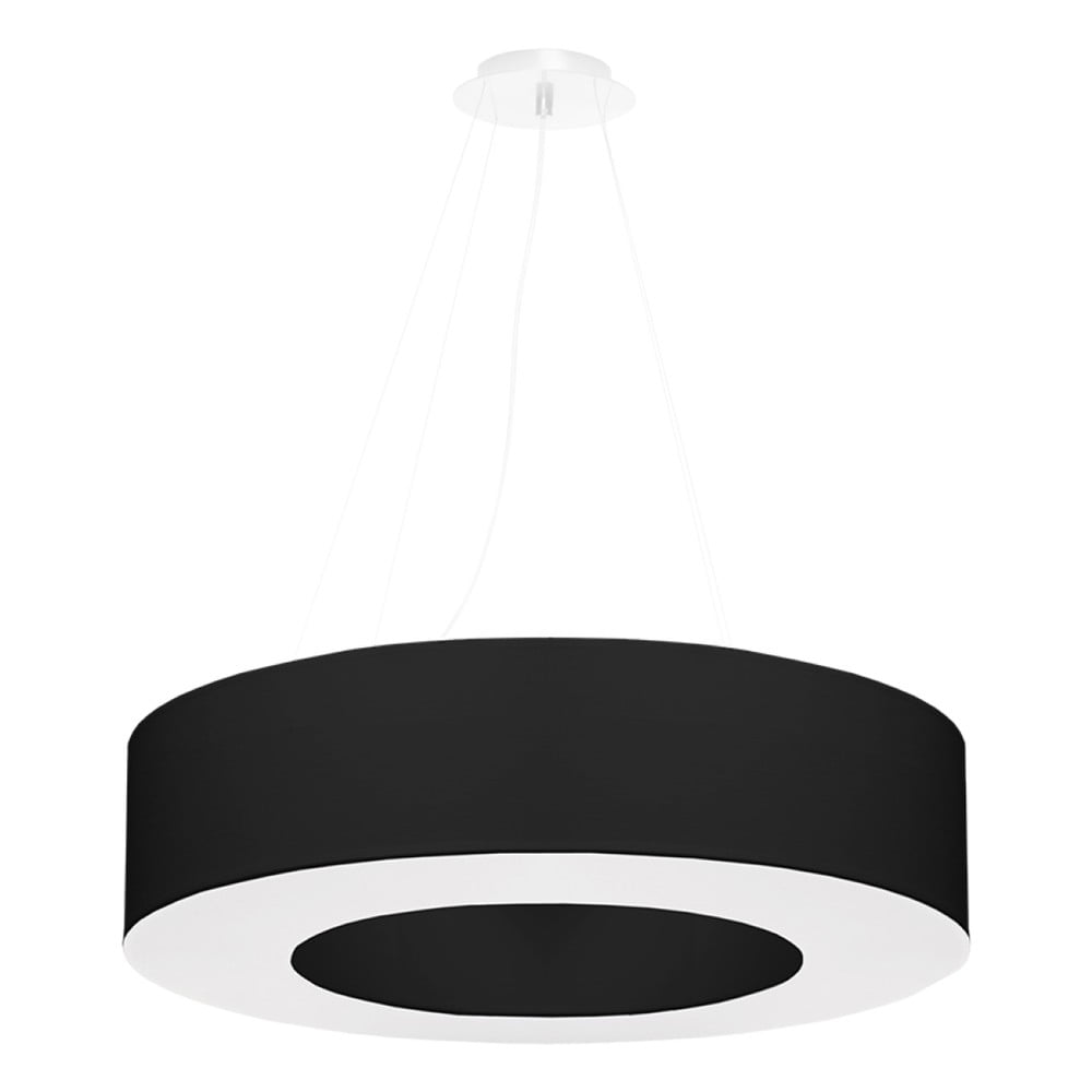 Černé závěsné svítidlo s textilním stínidlem ø 70 cm Galata – Nice Lamps