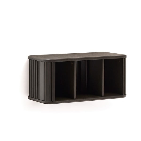 Tmavě hnědá závěsná skříňka pod umyvadlo v dekoru jasanu 90x40 cm Mailen – Kave Home-image-2