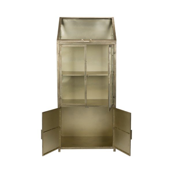 Šedá kovová vitrína 64x151x35 cm Monviso – Dutchbone-image-3