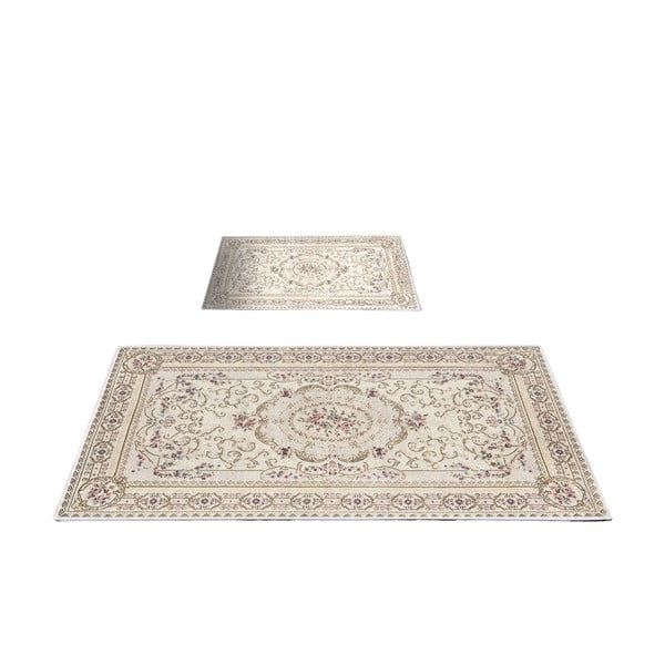 Hnědo-béžové koupelnové předložky v sadě 2 ks 60x100 cm – Foutastic