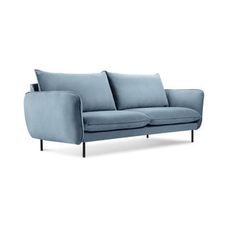 Světlé modrá sametová pohovka Cosmopolitan Design Vienna, 160 cm