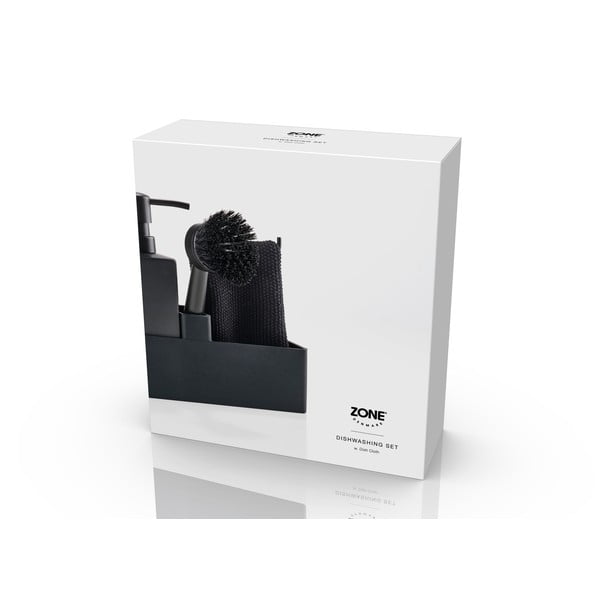 Černý plastový/silikonový stojan na mycí prostředky Singles – Zone-image-2