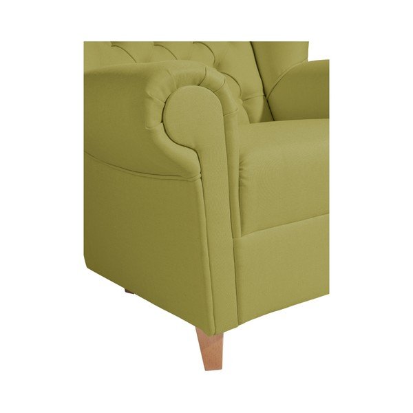 Zelené křeslo ušák z imitace kůže Max Winzer Vary Leather-image-3