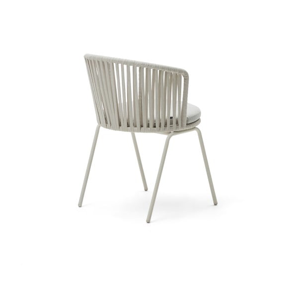 Bílá kovová zahradní židle Saconca – Kave Home-image-3