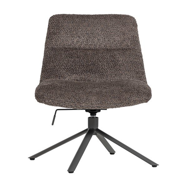 Hnědé otočné křeslo z textilie bouclé Soren – WOOOD-image-2